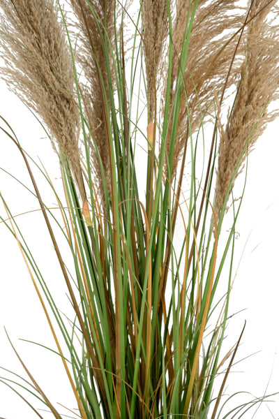 Iarba artificiala Onion 145 cm cu 5 flori naturale de pampas bej