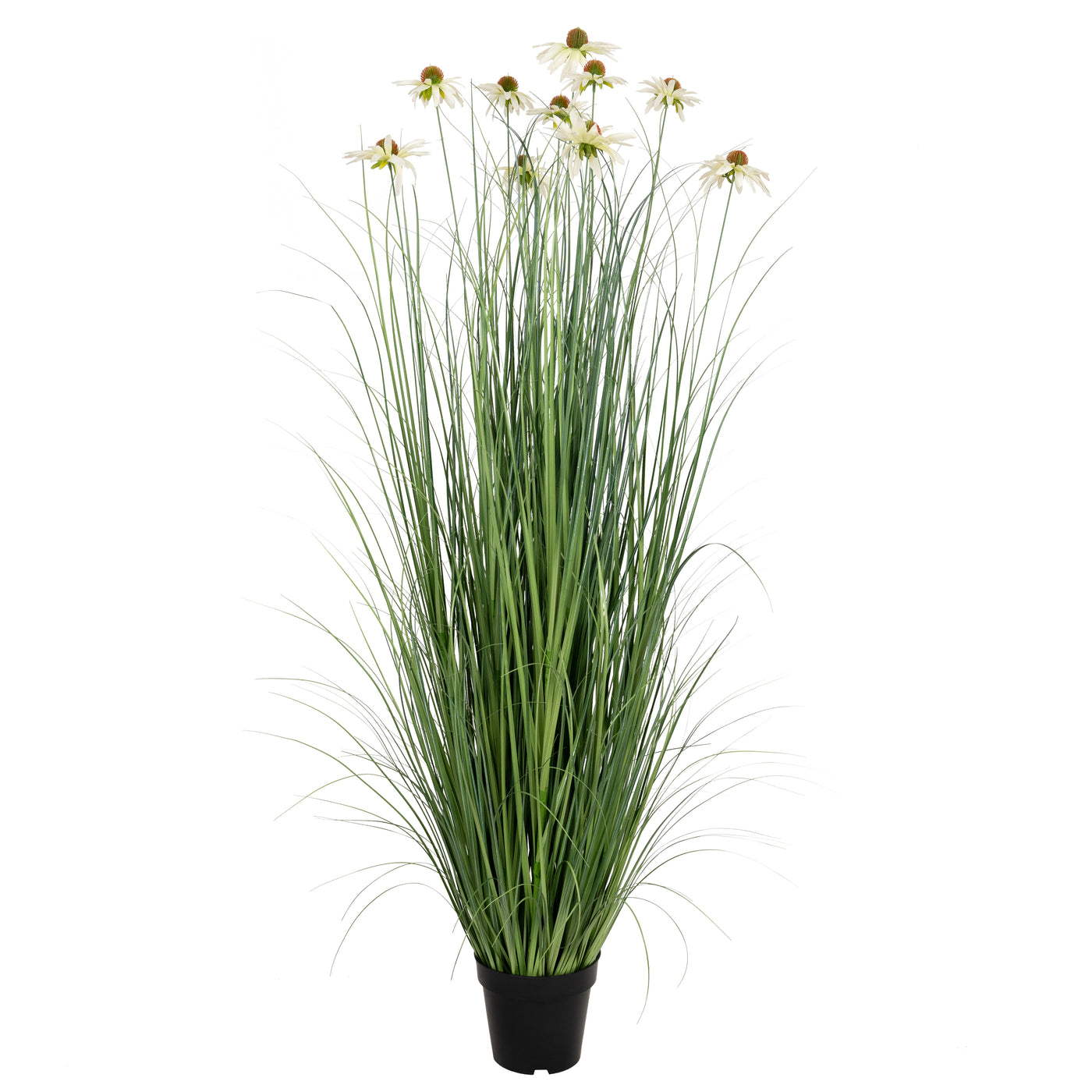 Iarba artificiala Onion 150 cm cu 10 flori albe de crizantema