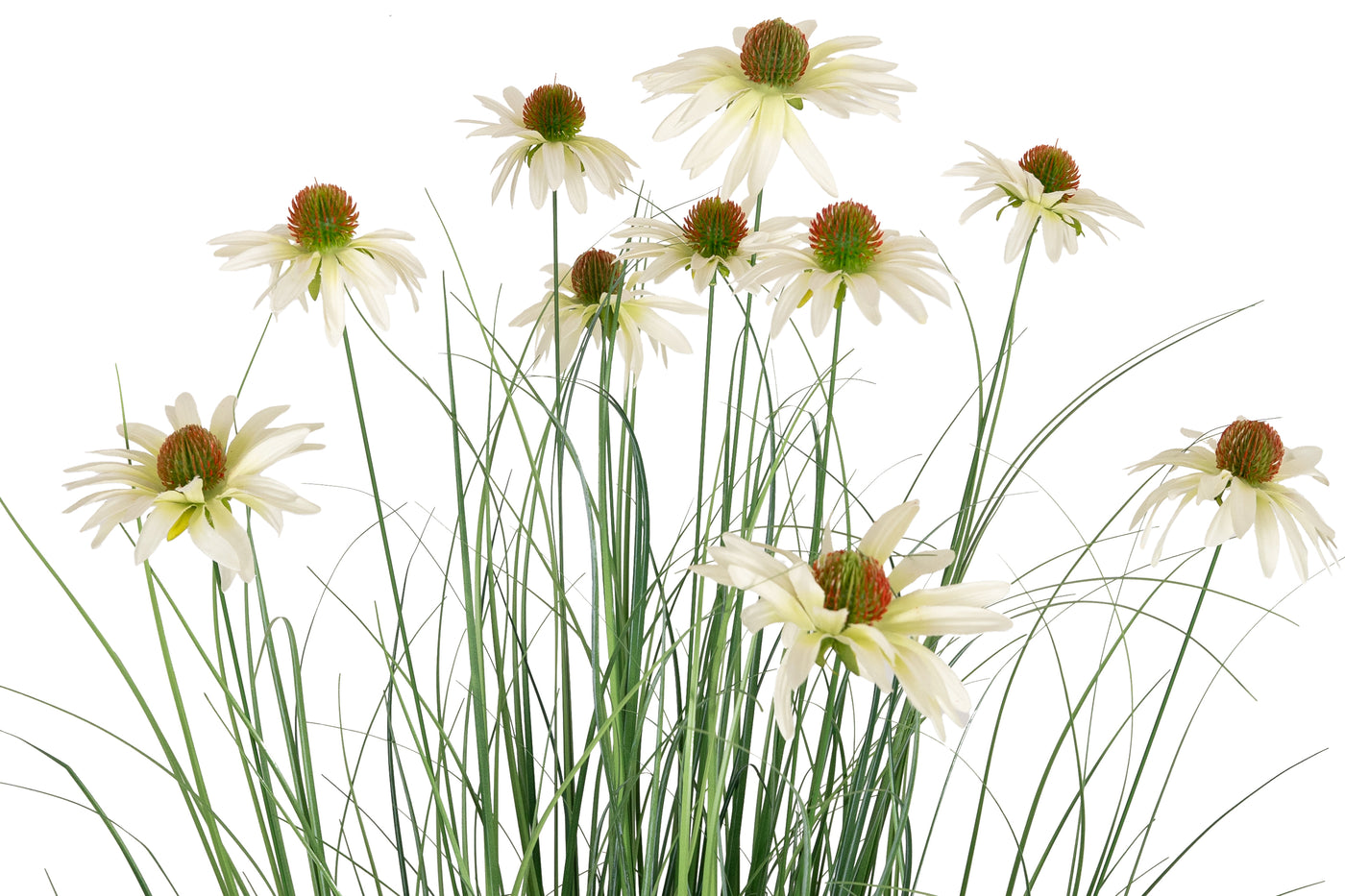 Iarba artificiala Onion 150 cm cu 10 flori albe de crizantema