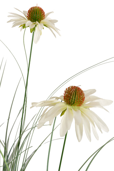 Iarba artificiala Onion 150 cm cu 10 flori albe de crizantema