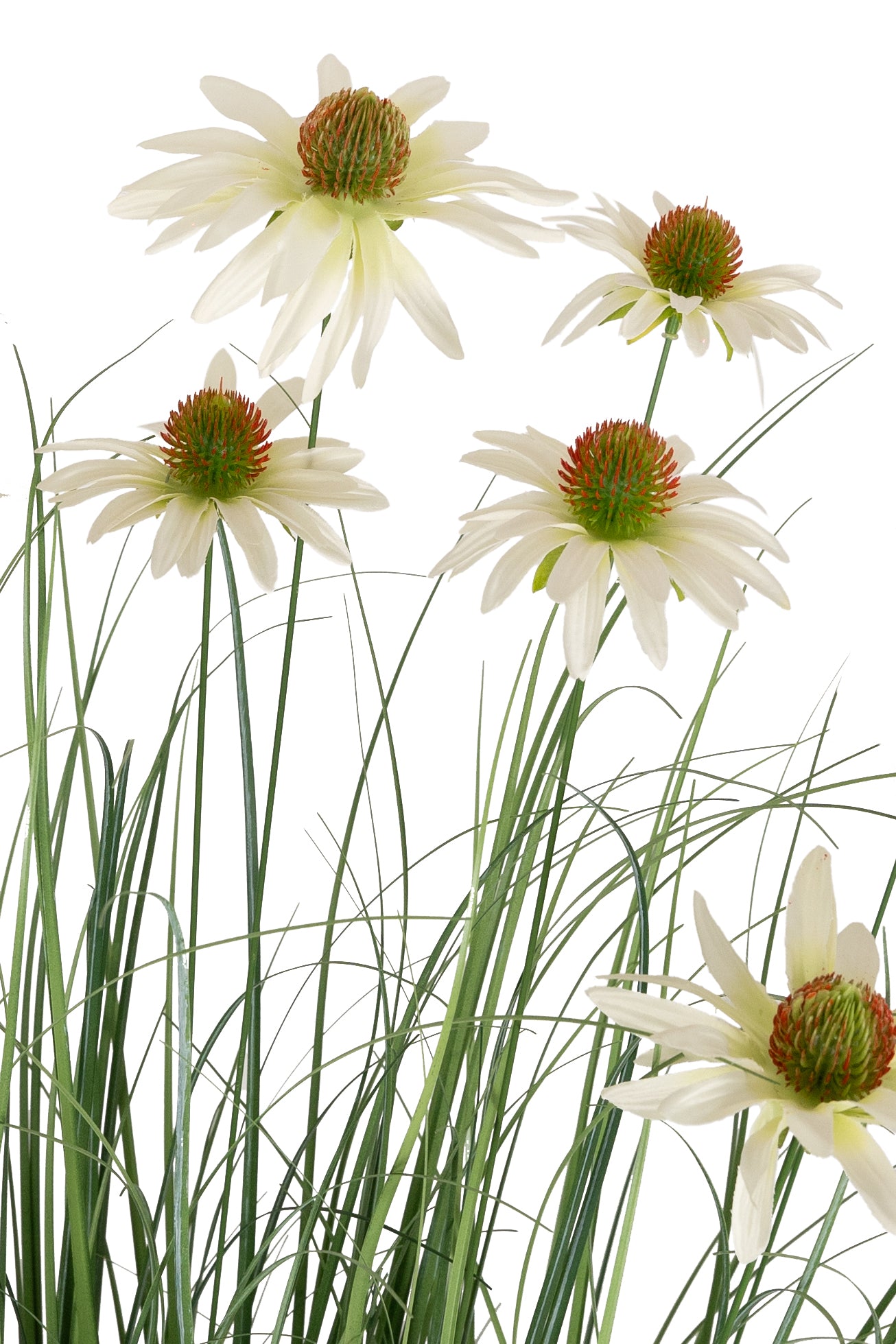 Iarba artificiala Onion 150 cm cu 10 flori albe de crizantema