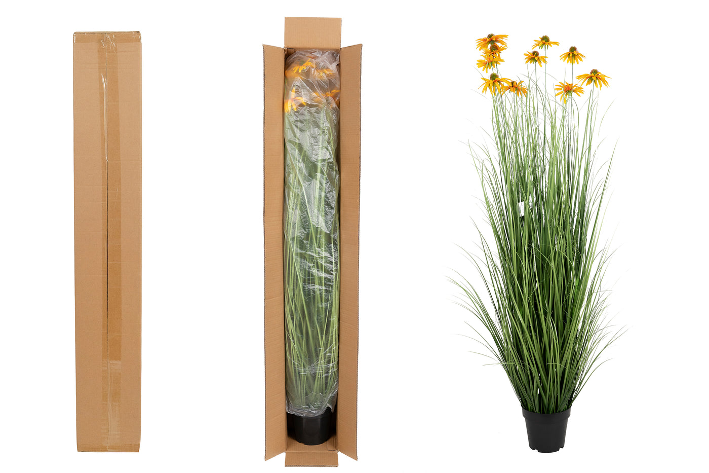 Iarba artificiala Onion 150 cm cu 10 flori galbene de crizantema