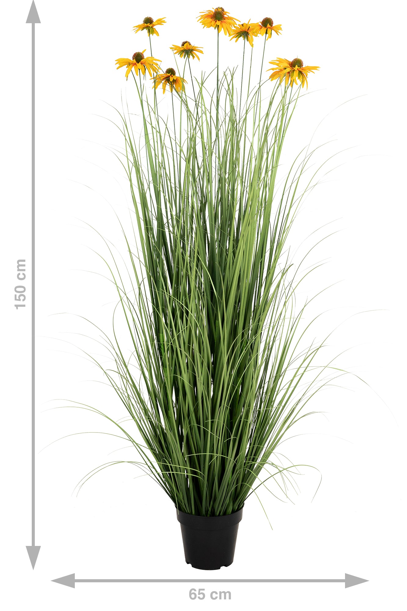 Iarba artificiala Onion 150 cm cu 10 flori galbene de crizantema