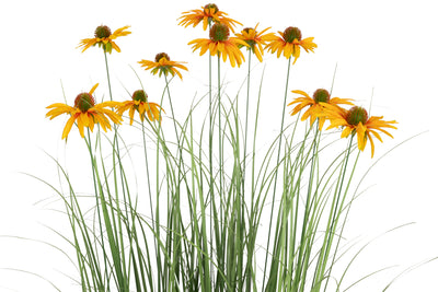 Iarba artificiala Onion 150 cm cu 10 flori galbene de crizantema