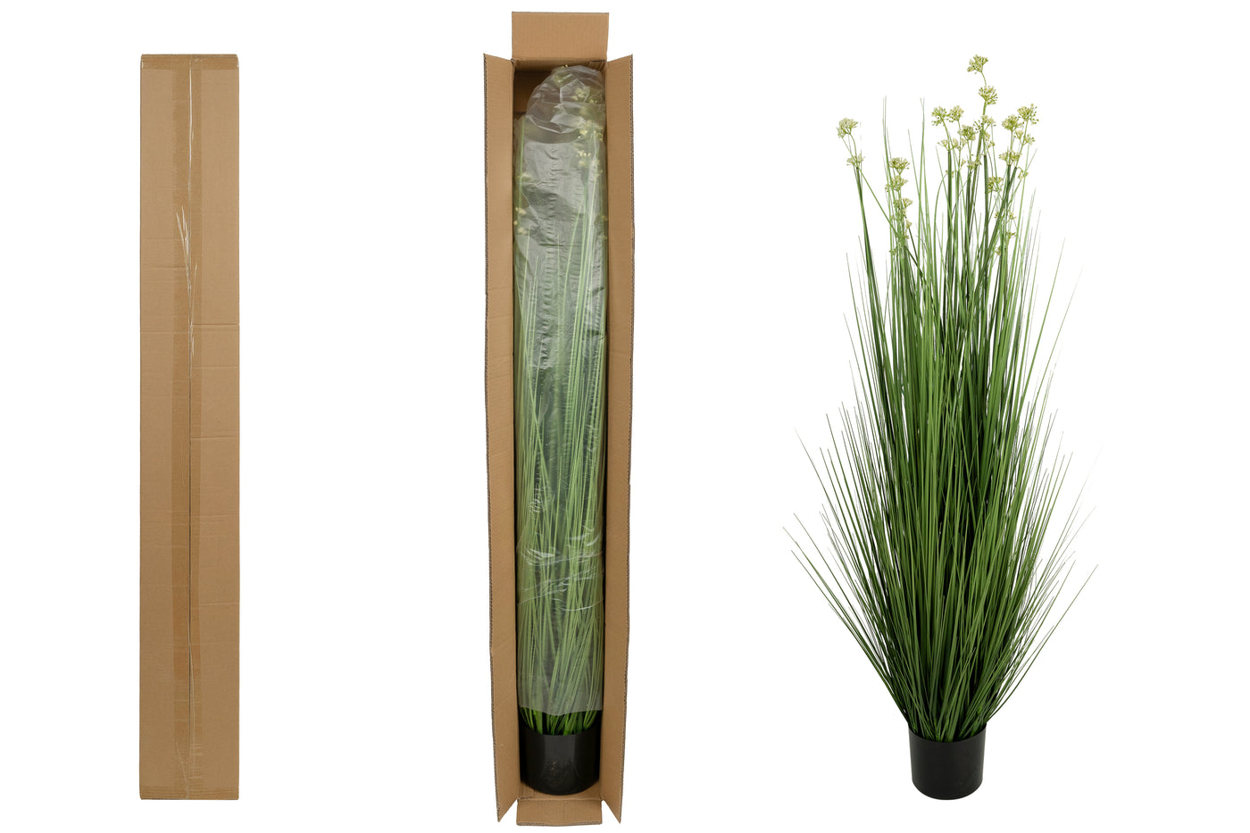 Iarba artificiala Onion 150 cm cu 11 flori de praz albe
