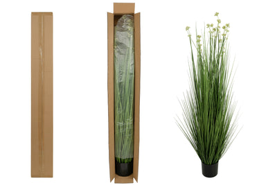 Iarba artificiala Onion 150 cm cu 11 flori de praz albe