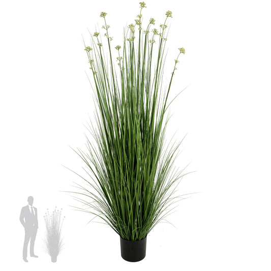Iarba artificiala Onion 150 cm cu 11 flori de praz albe