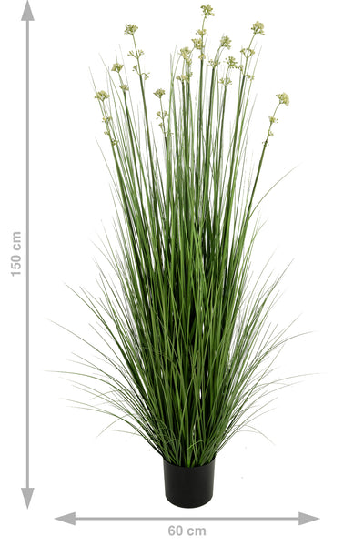 Iarba artificiala Onion 150 cm cu 11 flori de praz albe