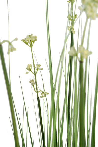 Iarba artificiala Onion 150 cm cu 11 flori de praz albe