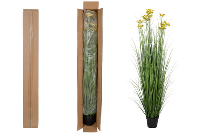 Iarba artificiala Onion 150 cm cu 12 flori de morcov galbene