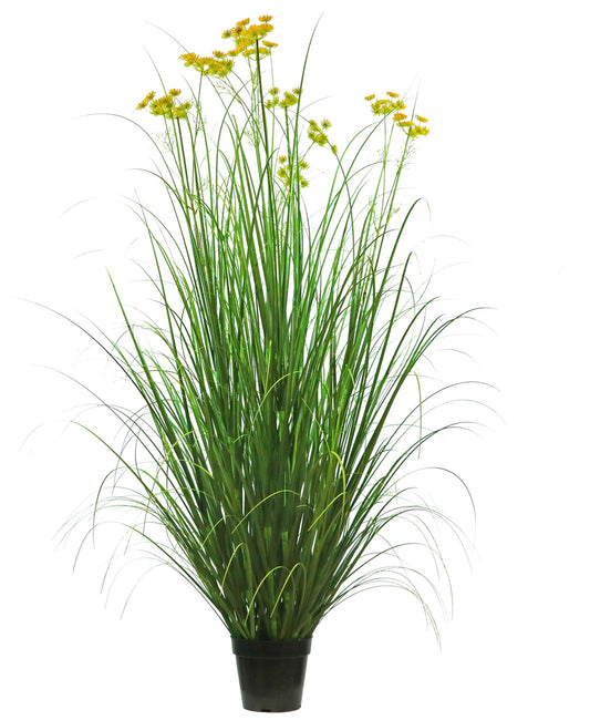 Iarba artificiala Onion 150 cm cu 12 flori de morcov galbene
