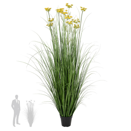 Iarba artificiala Onion 150 cm cu 12 flori de morcov galbene