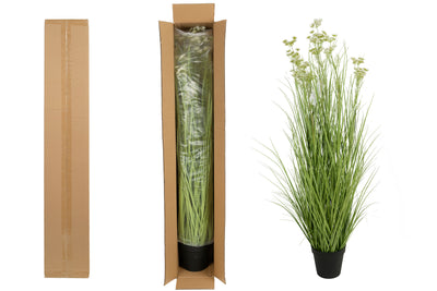 Iarba artificiala Onion 150 cm cu 18 flori de morcov albe