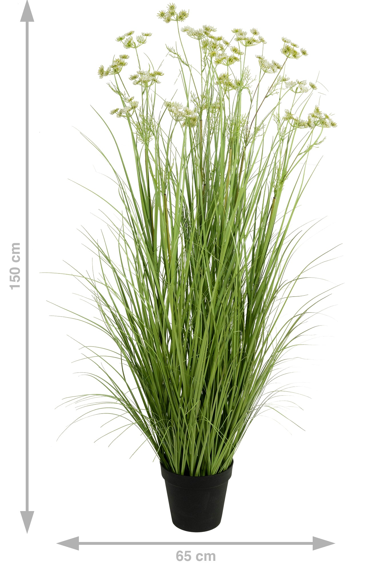 Iarba artificiala Onion 150 cm cu 18 flori de morcov albe