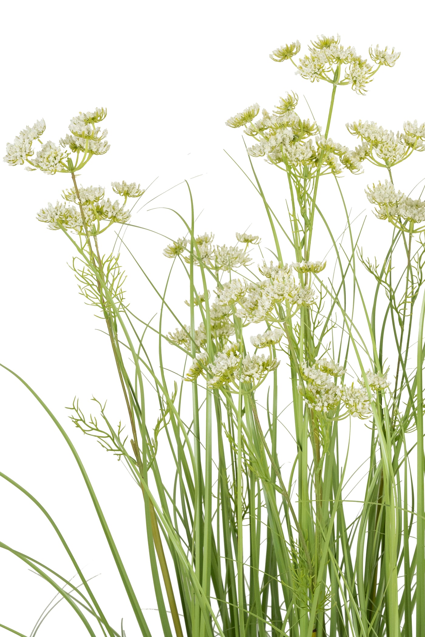 Iarba artificiala Onion 150 cm cu 18 flori de morcov albe