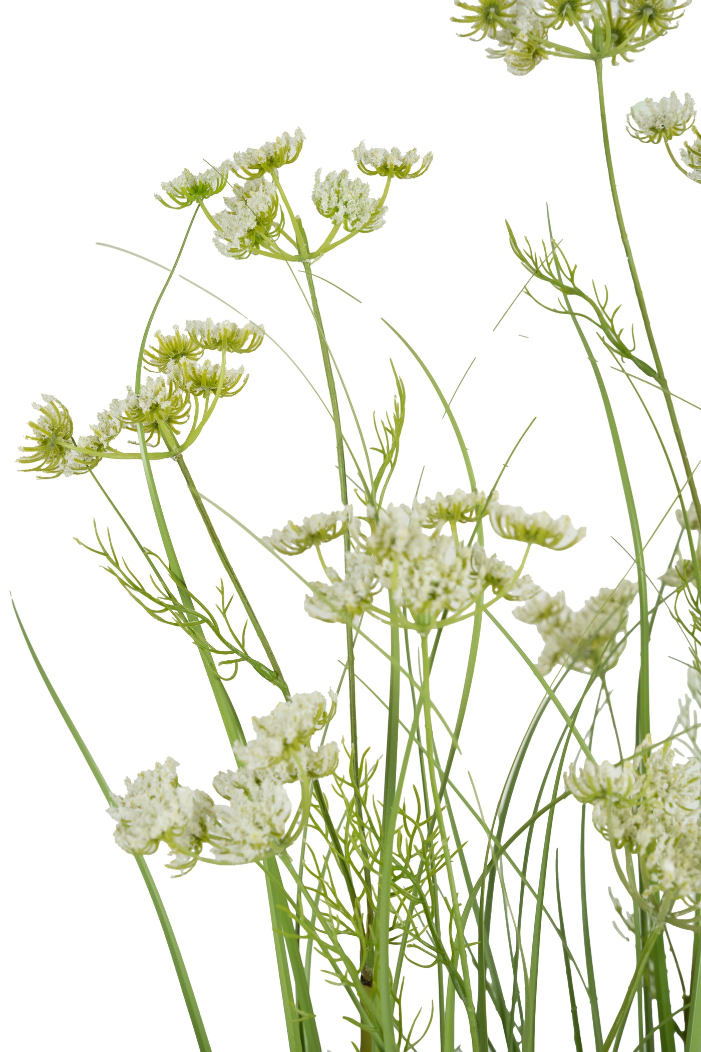 Iarba artificiala Onion 150 cm cu 18 flori de morcov albe