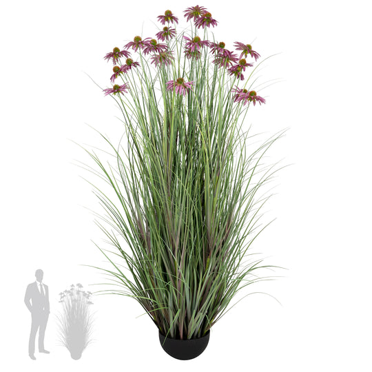 Iarba artificiala Onion 150 cm cu 22 flori violet de crizantema