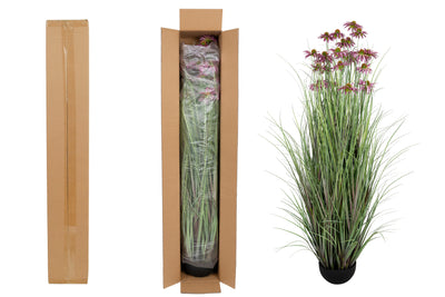 Iarba artificiala Onion 150 cm cu 22 flori violet de crizantema
