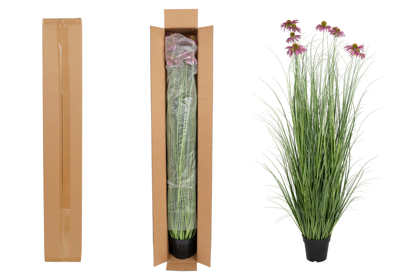 Iarba artificiala Onion 150 cm cu 9 flori mov de crizantema