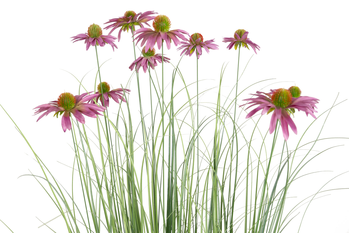 Iarba artificiala Onion 150 cm cu 9 flori mov de crizantema