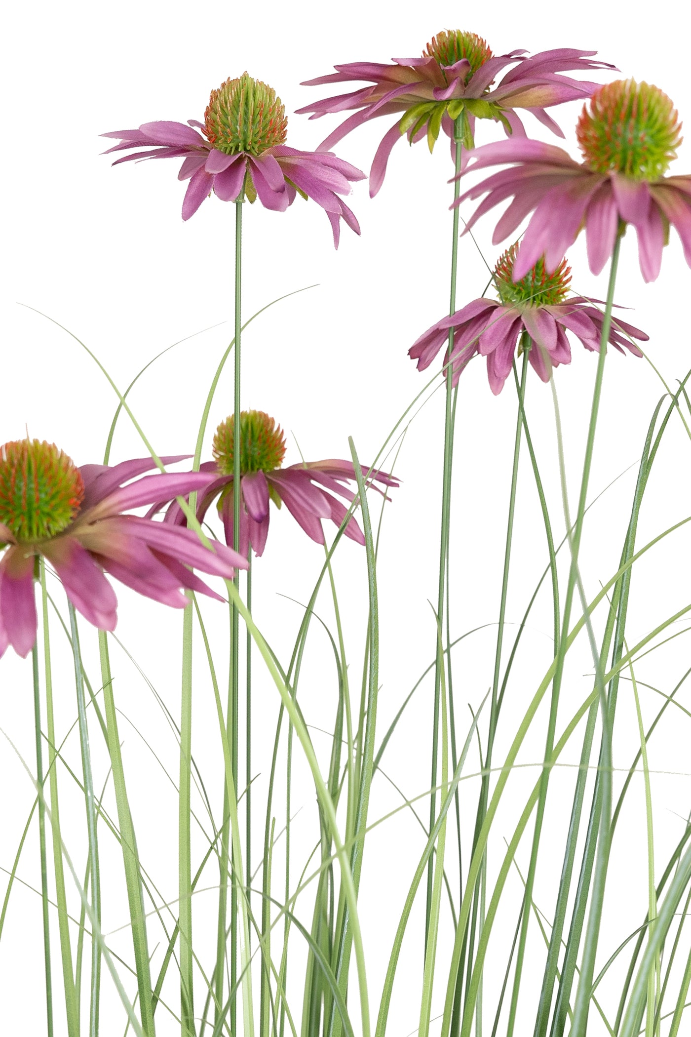 Iarba artificiala Onion 150 cm cu 9 flori mov de crizantema