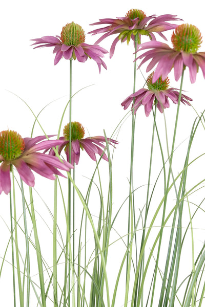 Iarba artificiala Onion 150 cm cu 9 flori mov de crizantema