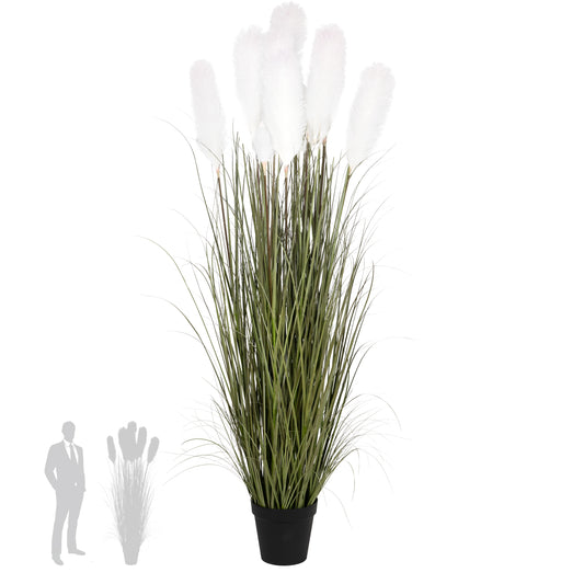 Iarba artificiala Onion 180 cm cu 9 flori crem de pampas