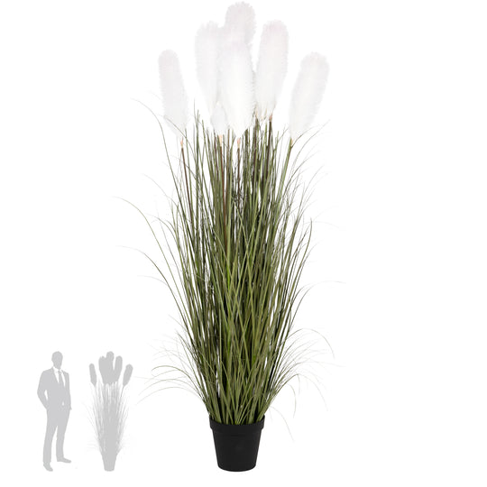 Iarba artificiala Onion 180 cm cu 9 flori crem de pampas