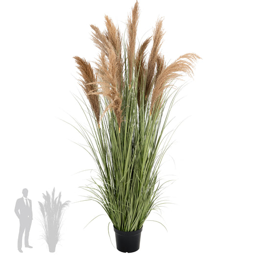 Iarba artificiala Onion 183 cm cu 13 flori naturale de pampas