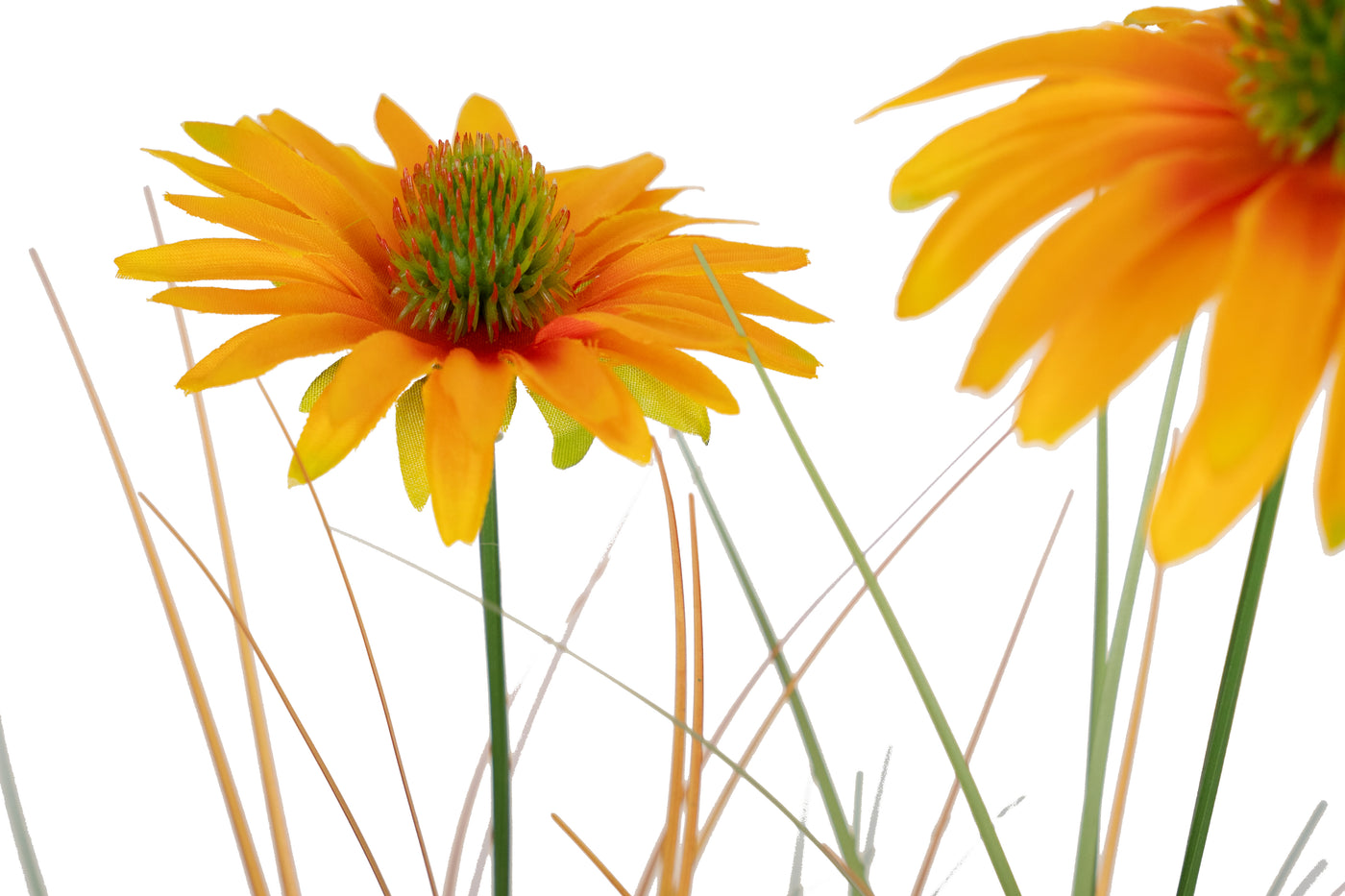 Iarba artificiala Onion 50 cm cu 3 flori de crizantema galbene