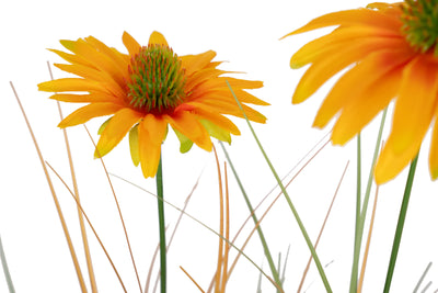 Iarba artificiala Onion 50 cm cu 3 flori de crizantema galbene