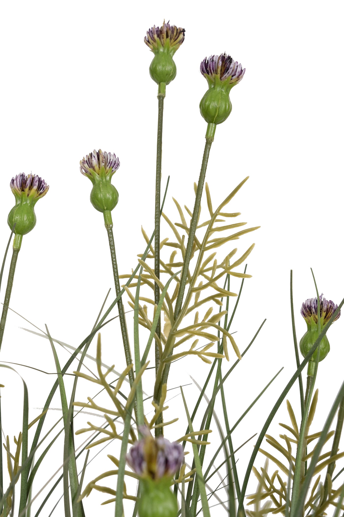 Iarba artificiala Onion 60 cm cu 4 flori de crizantema mov