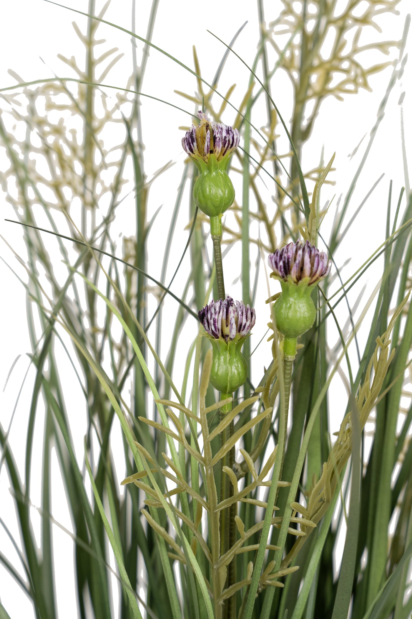 Iarba artificiala Onion 60 cm cu 4 flori de crizantema mov