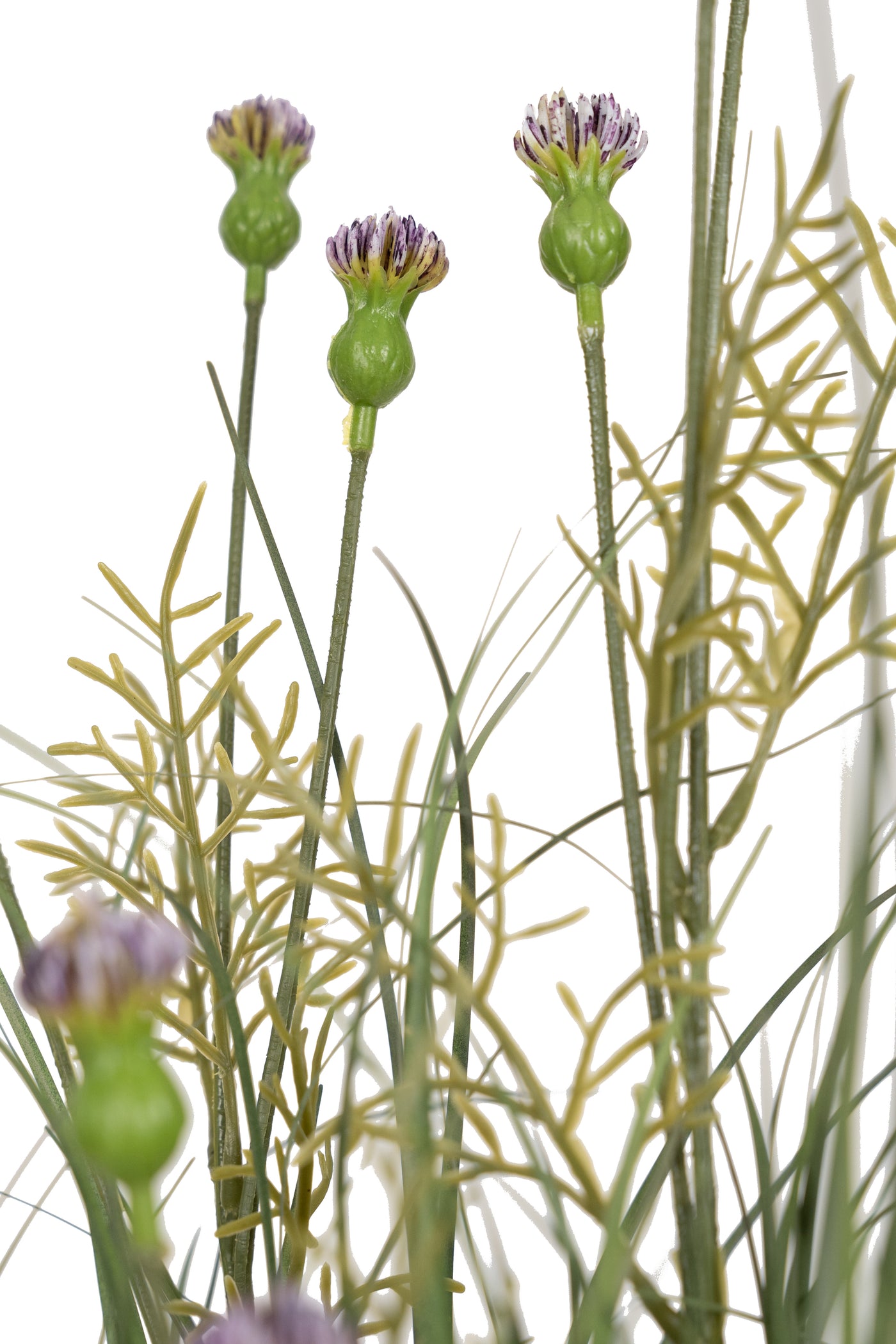 Iarba artificiala Onion 60 cm cu 4 flori de crizantema mov