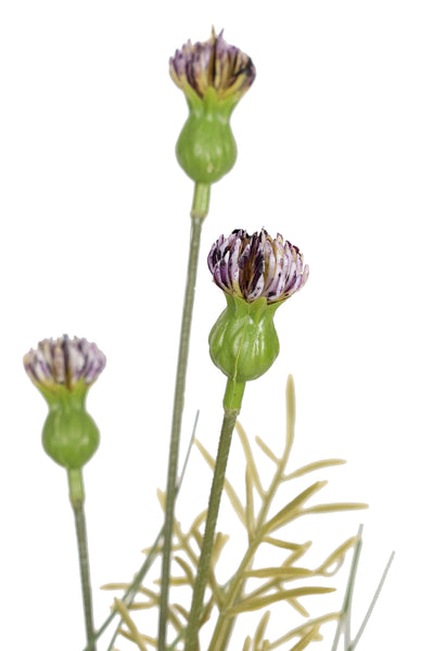 Iarba artificiala Onion 60 cm cu 4 flori de crizantema mov