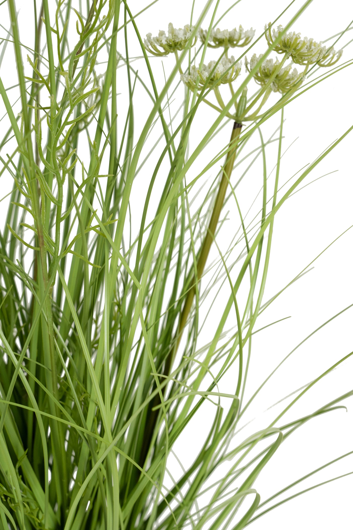 Iarba artificiala Onion 60 cm cu 5 flori de morcov albe