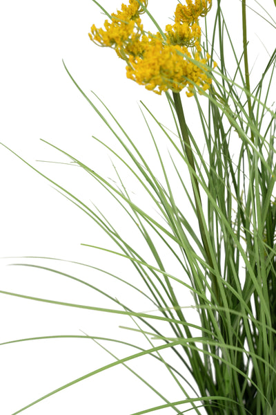 Iarba artificiala Onion 60 cm cu 5 flori de morcov galbene