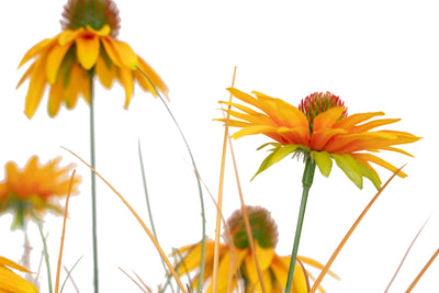 Iarba artificiala Onion 60 cm cu 5 flori galbene de crizantema