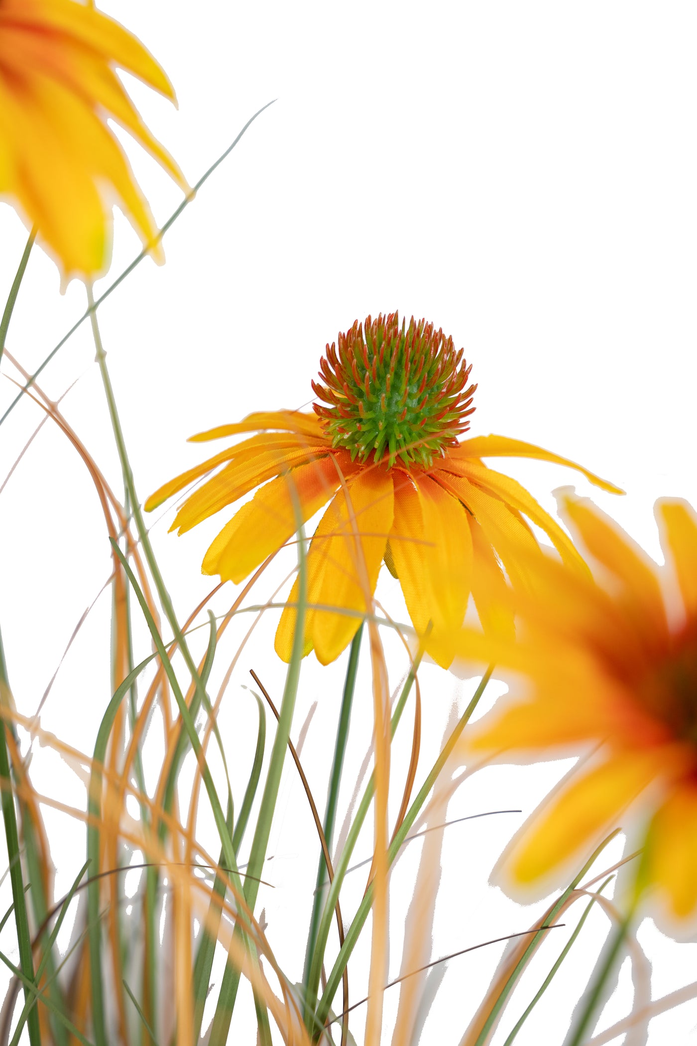 Iarba artificiala Onion 60 cm cu 5 flori galbene de crizantema