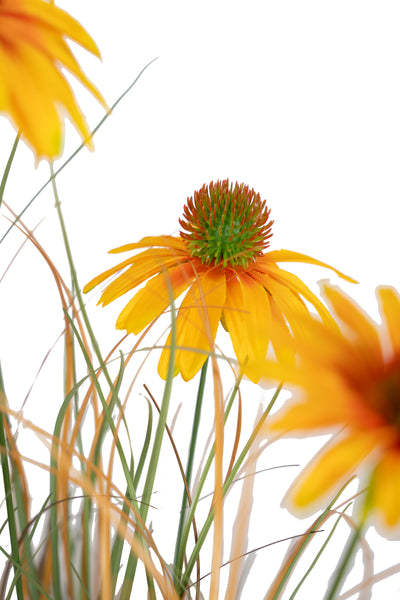 Iarba artificiala Onion 60 cm cu 5 flori galbene de crizantema