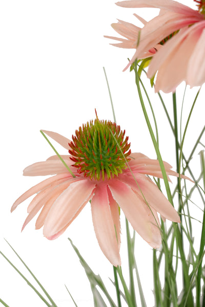 Iarba artificiala Onion 60 cm cu 5 flori roz de crizantema