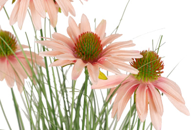 Iarba artificiala Onion 60 cm cu 5 flori roz de crizantema