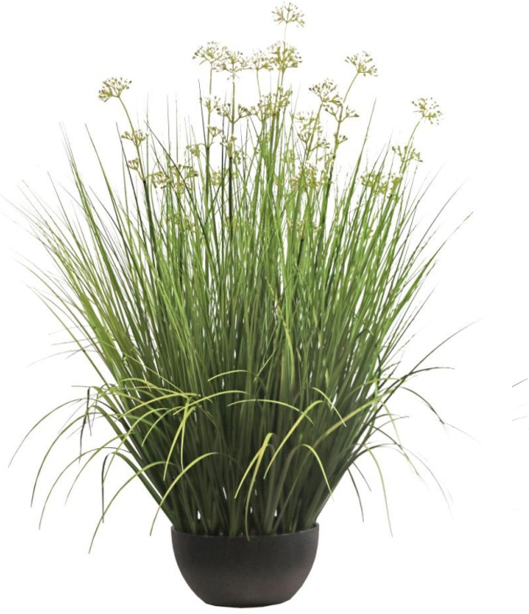 Iarba artificiala Onion 80 cm cu 14 flori de praz albe