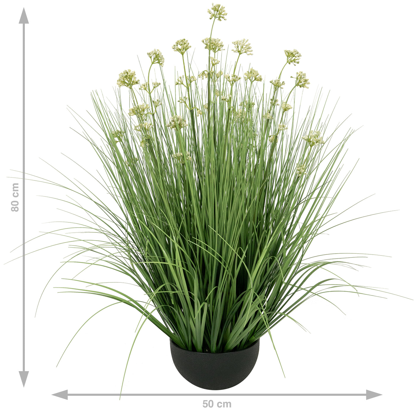 Iarba artificiala Onion 80 cm cu 14 flori de praz albe