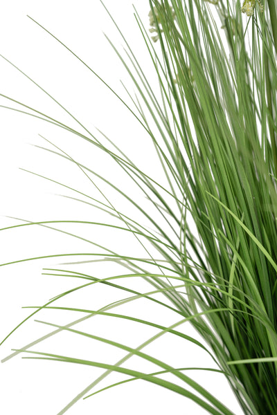 Iarba artificiala Onion 80 cm cu 14 flori de praz albe