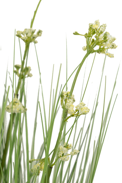 Iarba artificiala Onion 80 cm cu 14 flori de praz albe
