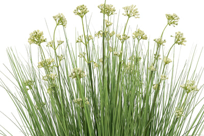 Iarba artificiala Onion 80 cm cu 14 flori de praz albe