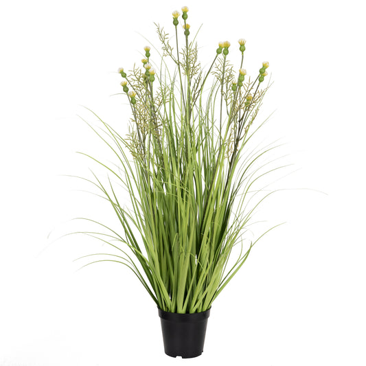 Iarba artificiala Onion 80 cm cu 5 flori de crizantema crem