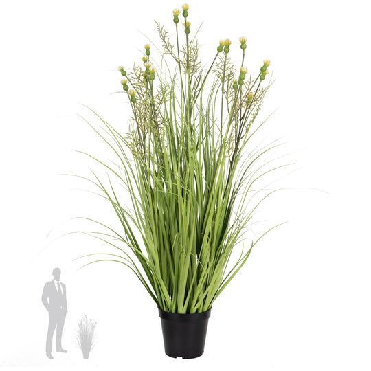 Iarba artificiala Onion 80 cm cu 5 flori de crizantema crem