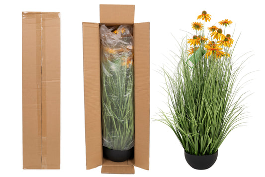 Iarba artificiala Onion 90 cm cu 14 flori de crizantema